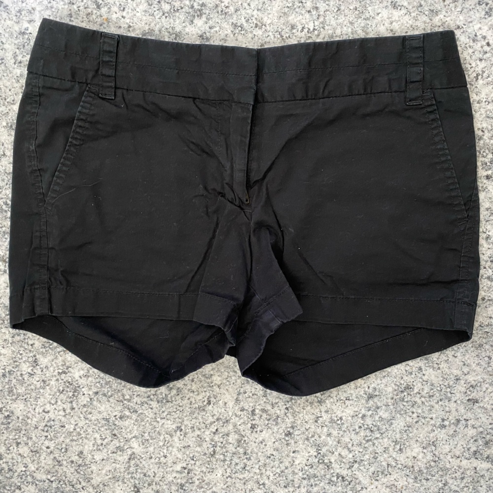 J. Crew black 100% cotton chino shorts Size 2
